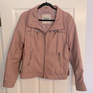 Blush Pink Leather Jacket